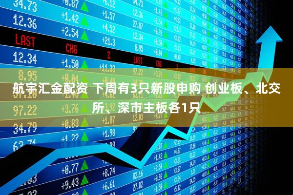 航宇汇金配资 下周有3只新股申购 创业板、北交所、深市主板各1只